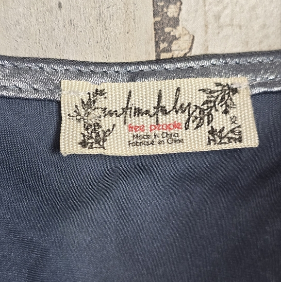 Free People Intimately XS Blue Grey Metallic Shimmer Cami Rave Fairy Whimsygoth - Picture 2 of 5